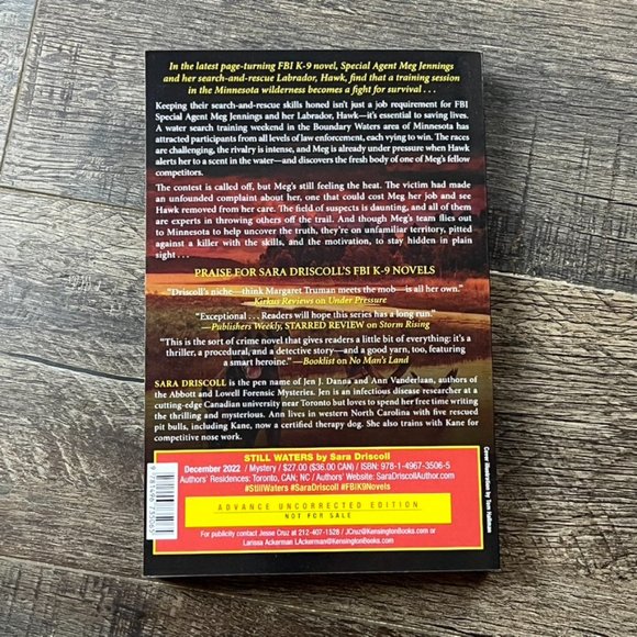 Still Waters an FBI K-9 Novel by Sara Driscoll ((ARC Uncorrected Proof)) - Picture 2 of 2